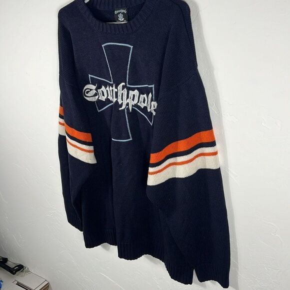 🔥🔥 Vintage Y2K SOUTHPOLE Brand Streetwear Acrylic Heavy Knit Sweater 2XL - EUC - Picture 3 of 10